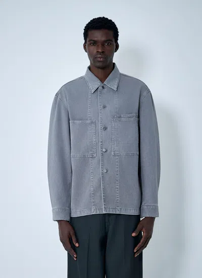 Lemaire Workwear Overshirt In Gray