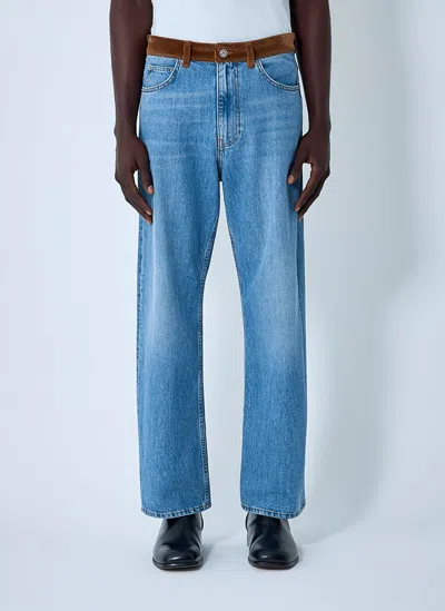 Marni Jeans With Velvet Belt In Blue