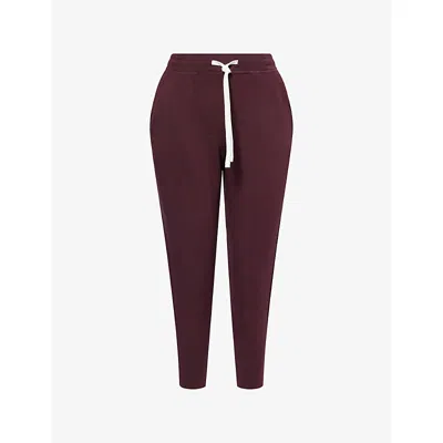 Splits59 Andie Oversized Fleece Sweatpants In Dark Cherry In Burgundy