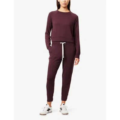 Splits59 Andie Oversized Fleece Sweatpants In Dark Cherry In Burgundy