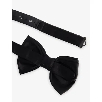 Corneliani Mens Black Pre-tied Silk Bow Tie In Black