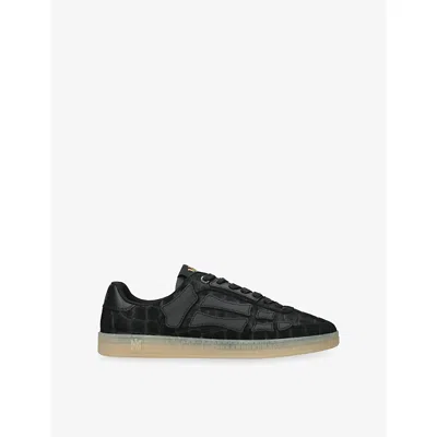 Amiri Crocodile Pattern Low-top Sneakers In Black