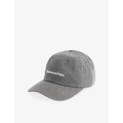 Thisisneverthat Mens Charcoal T-logo Faded-wash Denim Baseball Cap In Gray