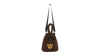Pre-owned Bape Baby Milo Sherpa Fur Mini Cross Bag In Brown