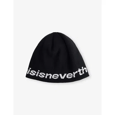 Thisisneverthat Mens Black T-logo No Cuff Knitted Beanie In Black