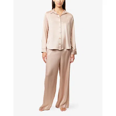 Calvin Klein Womens Cedar Satin Sheen Pyjama Trousers In Neutral
