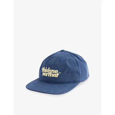 Thisisneverthat Mens Navy 2 Tone Ol-logo Cotton-blend Baseball Cap In Blue