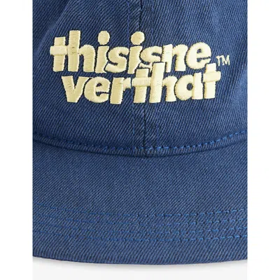 Thisisneverthat Mens Navy 2 Tone Ol-logo Cotton-blend Baseball Cap In Blue
