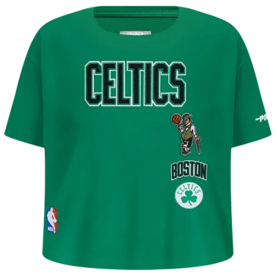 Pro Standard Girls  Boston Celtics Retro Classic Ss Boxy Tee In Green