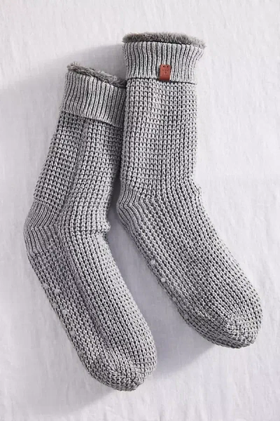 Terrain Men's Cozy Waffle Lined Socks In Gray