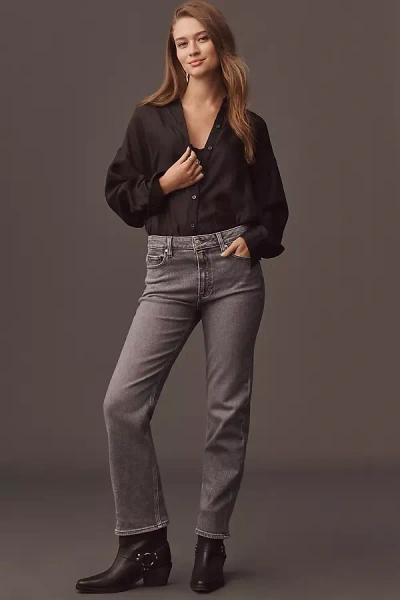 Paige Mason High-rise Straight-leg Jeans In Gray
