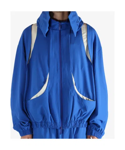 Ader Error Zip-up Panel Jacket In Blue