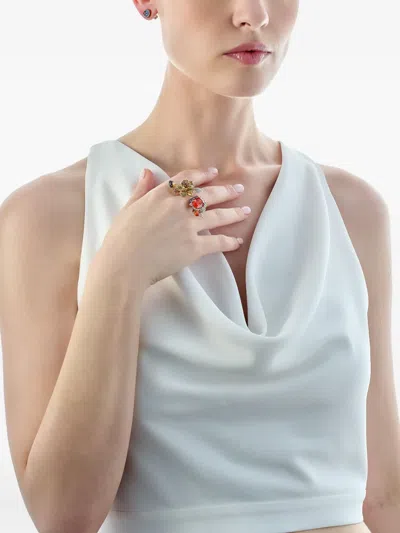 Anabela Chan 18k Yellow Gold And Rhodium Vermeil Imperial Delphinium Multi-stone Ring In Gold