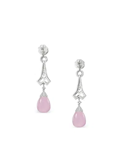 Anabela Chan Rhodium Vermeil Lattice Multi-stone Earrings In Metallic