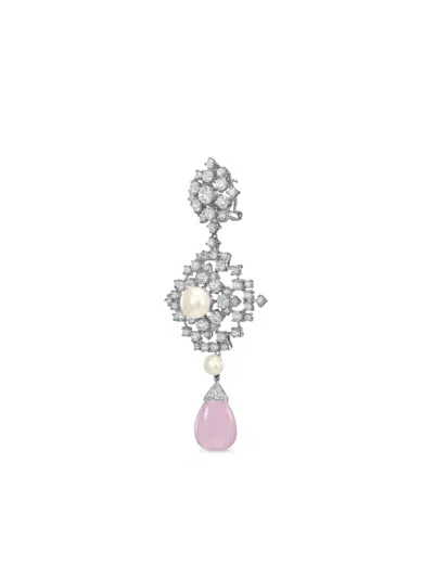 Anabela Chan Rhodium Vermeil Pixelise Multi-stone Earrings In Metallic