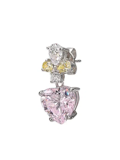 Anabela Chan Rhodium Vermeil Candy Cupid Diamond Earrings In Metallic