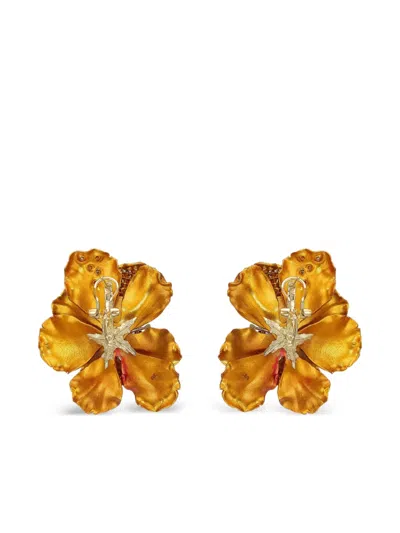 Anabela Chan 18k Yellow Gold Vermeil Magma Poppy Earrings In Multi