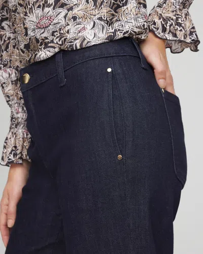 Chico's Petite High-rise Trouser Jeans In Cedar Rinse In Blue