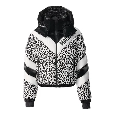 Mackage Kairi-flp Leopard-print Ski Jacket In Black