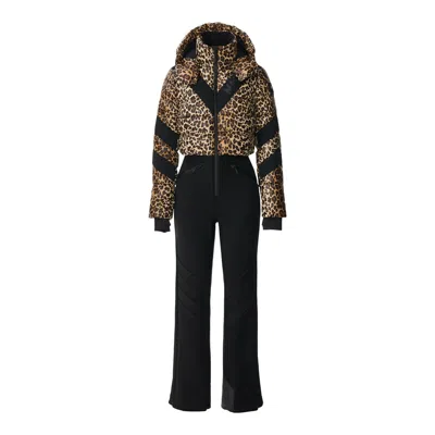 Mackage Satory Cheetah-print Bonded Fleece Ski Suit In Multi