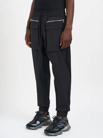Thom Krom Pantalone Jogger In Nylon In Black