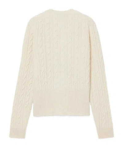 Lacoste Runway Cashmere Cable Knit Cardigan In Neutral