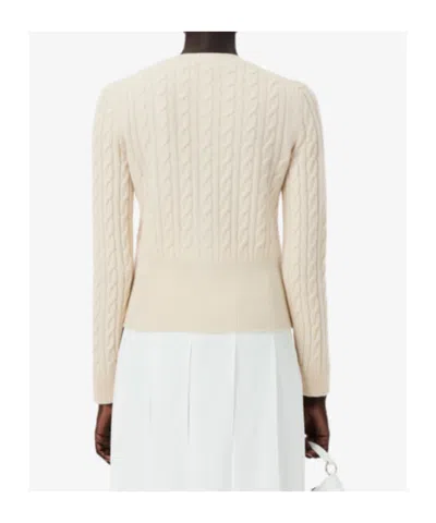 Lacoste Runway Cashmere Cable Knit Cardigan In Neutral