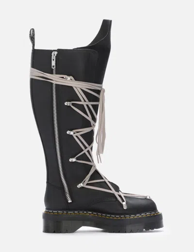 Rick Owens X Dr. Martens 1b60 Quad Sole Pentalace Boot In Black