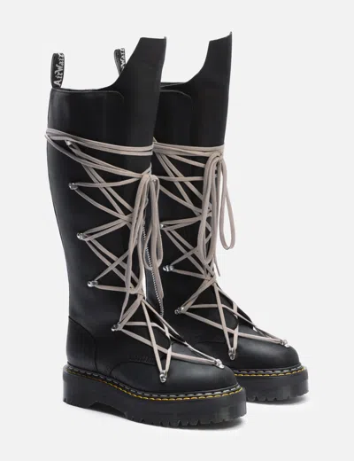 Rick Owens X Dr. Martens 1b60 Quad Sole Pentalace Boot In Black