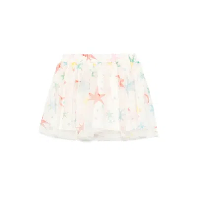 Stella Mccartney Kids Multi Star Print Tulle Skirt In Neutral