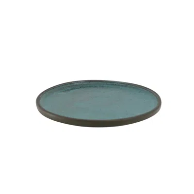 Anatoliacraft Green Hic Ceramics Xs Olive Forest Round Plate — Handcrafted Stoneware Dessert Saucer In Green
