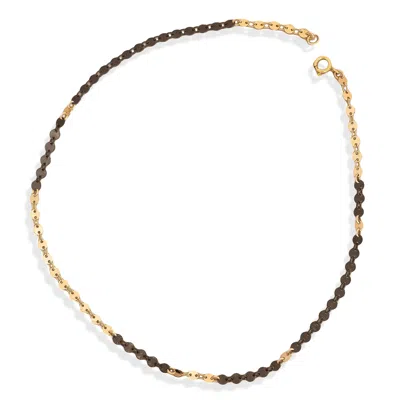 Kate Koel Women's Black / Gold Mixed Metal Chain Necklace In Gold