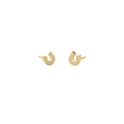 Kris Nations Women's Opal Horseshoe Stud Earrings In Gold