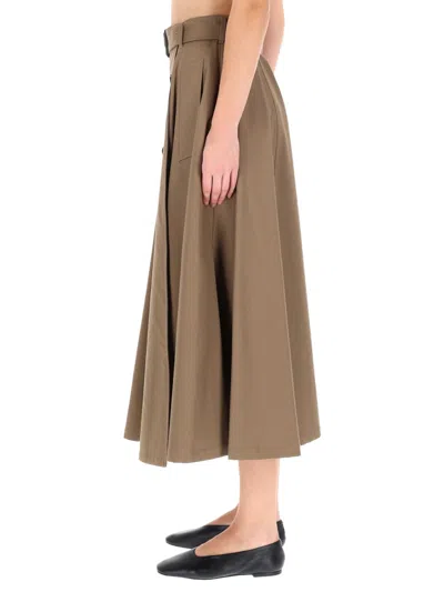 Burberry "brenda" Midi Skirt In Brown