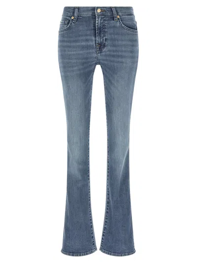 7 For All Mankind Bootcut Denim Trousers With Front And Back Pockets In Blue