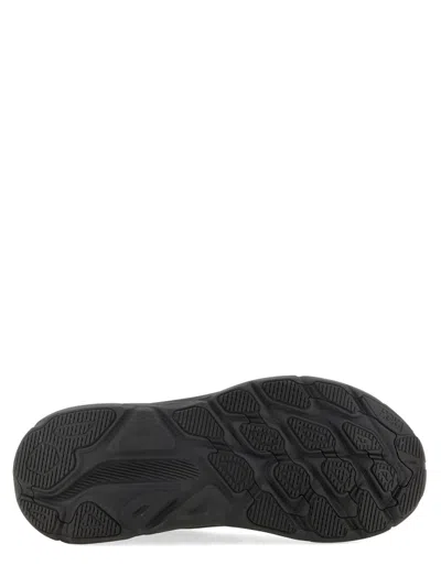 Hoka Streamlined Black Sneakers With Cushioned Sole And Reflective Details In Black