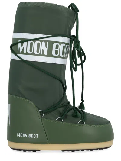 Moon Boot Olive Green Fabric Icon Boots In Green