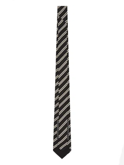 Saint Laurent Diagonal Stripes Traditional Width Tie In Multi