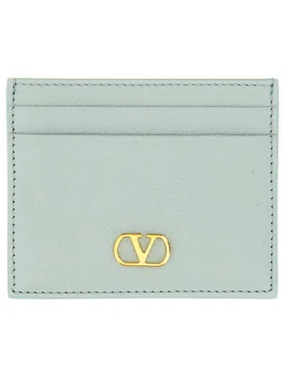 Valentino Garavani Vlogo Signature Card Holder In Gray