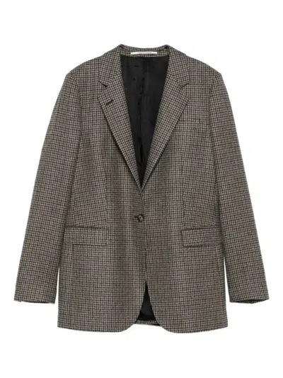 Tagliatore Adrianne Houndstooth Wool Blazer Clothing In Gray