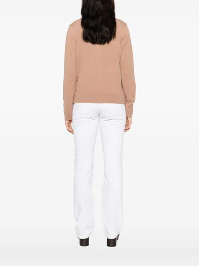 Maison Kitsuné Baby Fox Wool Cardigan In Nude