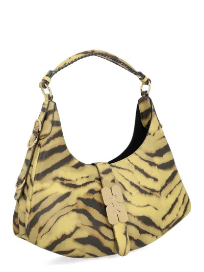 Ganni Small Kat Zebra Print Shoulder Bag In Multi