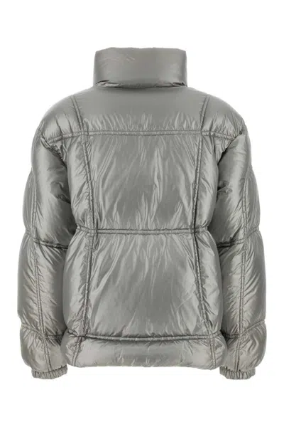 Herno Silver Nylon Down Jacket In Gray