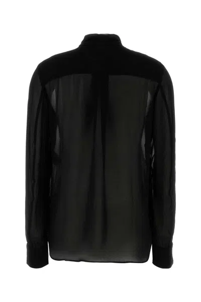 Isabel Marant Elaura Blouse With Scarf Detail And Cuffs In Black