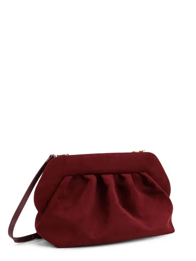 Themoire' Bios Suede Shoulder Bag In Burgundy