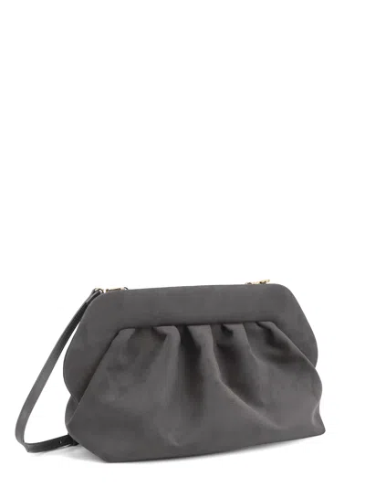 Themoire' Bios Suede Shoulder Bag In Gray