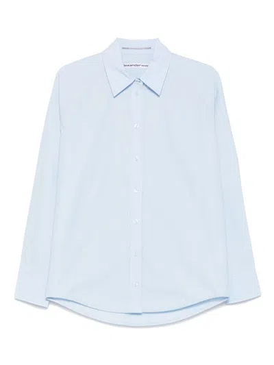 Alexander Wang Women Shirt With Removable Logo Tag In Blue