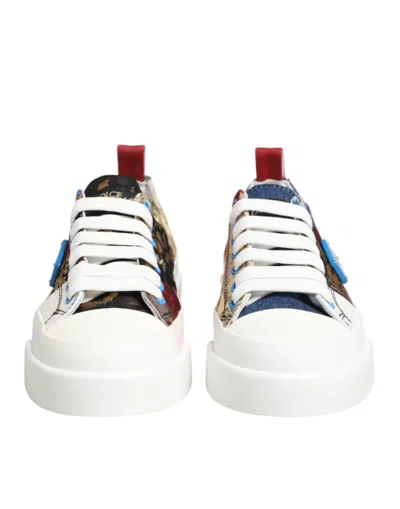 Dolce & Gabbana Multicolor Patchwork Low Top Sneakers Women's Shoes In Multi