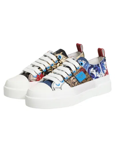 Dolce & Gabbana Multicolor Patchwork Low Top Sneakers Women's Shoes In Multi