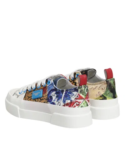 Dolce & Gabbana Multicolor Patchwork Low Top Sneakers Women's Shoes In Multi
